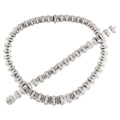 Vintage GRAFF Impressive Diamond and Platinum Necklace Bracelet Set