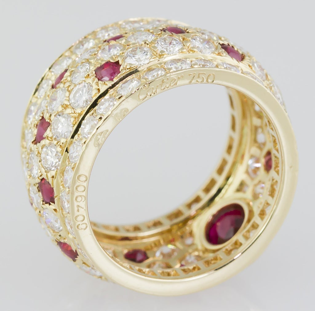 CARTIER PANTHERE Diamond Ruby and Gold Band 3