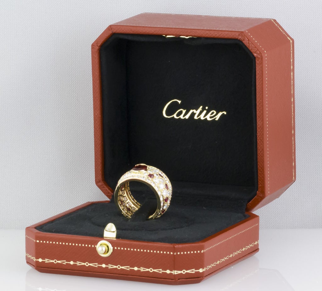 CARTIER PANTHERE Diamond Ruby and Gold Band 5