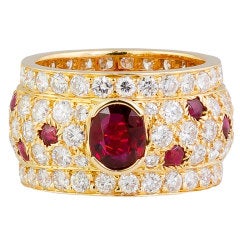 CARTIER PANTHERE Diamond Ruby and Gold Band