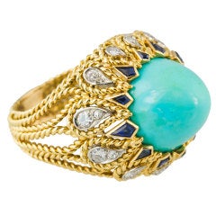 STERLE Paris Turquoise Diamond Sapphire  Gold Ring