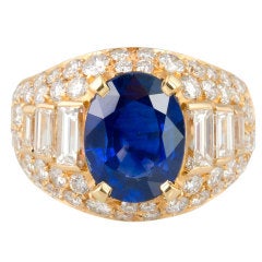 BULGARI TROMBINO Sapphire Diamond Gold Ring