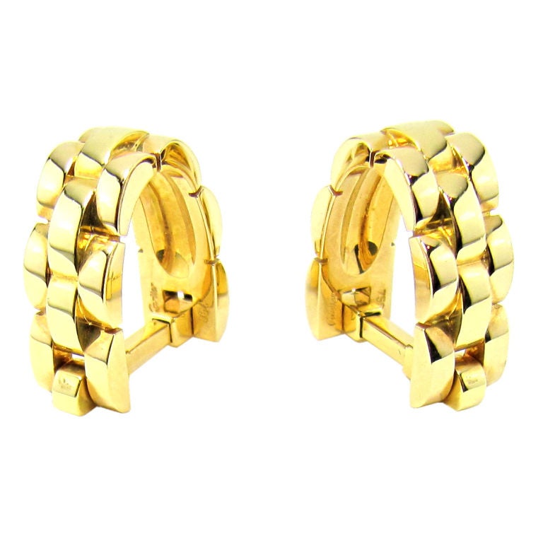 CARTIER 18K Gold Panther Link Wraparound Cufflinks at 1stDibs wrap