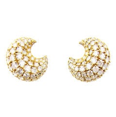 Boucles d'oreilles demi-lune en or 18 carats et diamants CARTIER