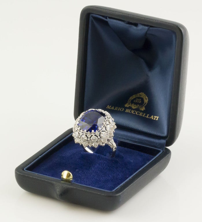 BUCCELLATI Tanzanite Diamond Gold Cocktail Ring 6