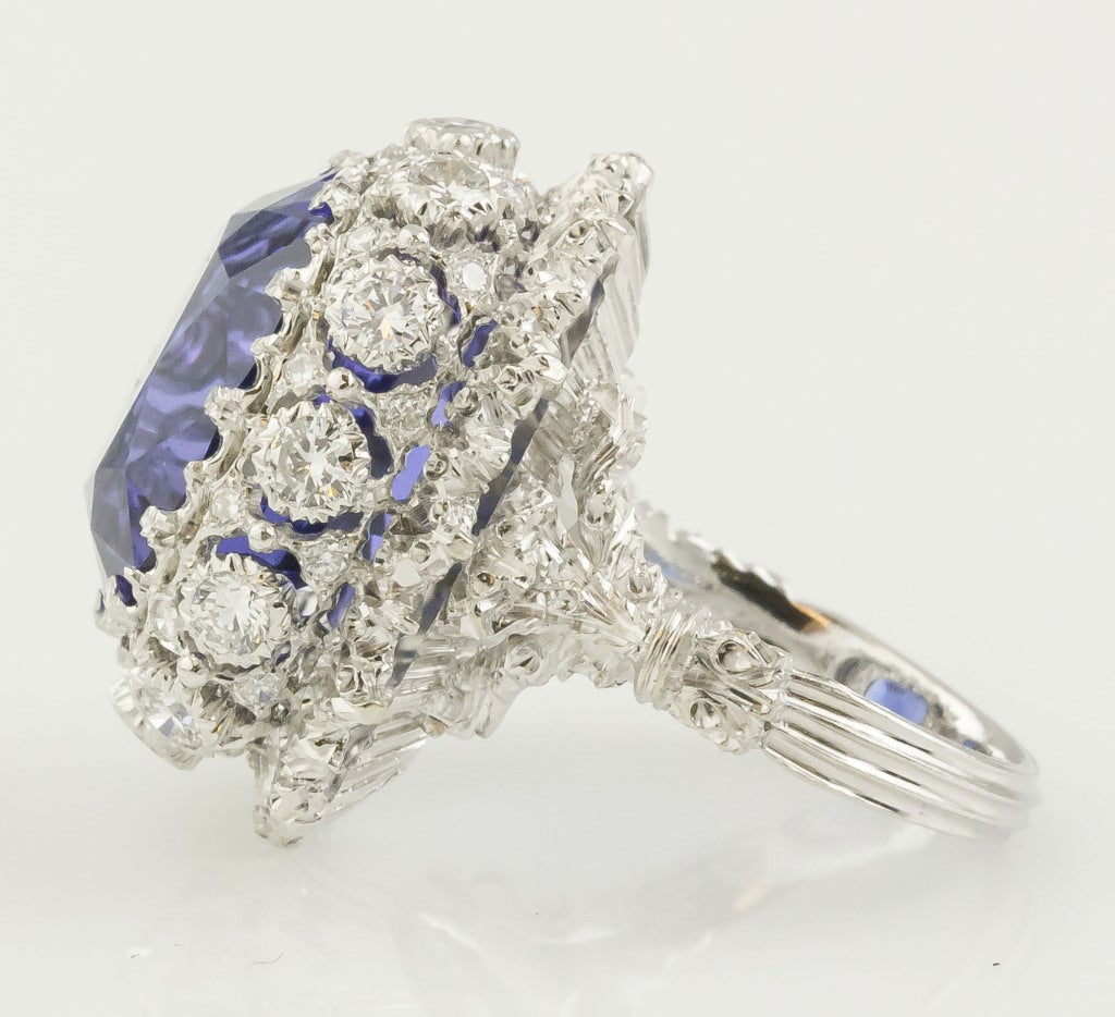 Contemporary BUCCELLATI Tanzanite Diamond Gold Cocktail Ring