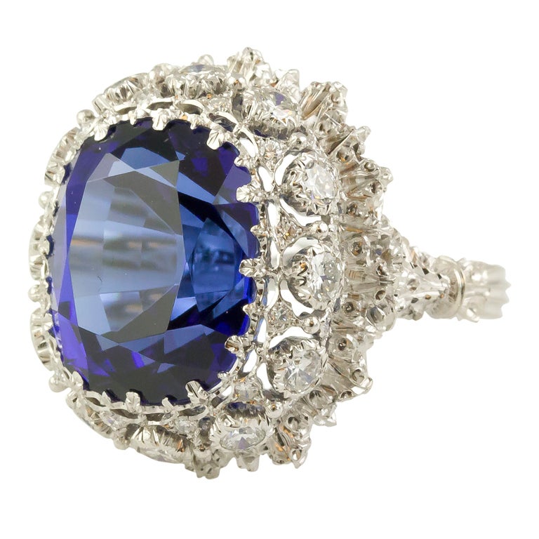 BUCCELLATI Tanzanite Diamond Gold Cocktail Ring