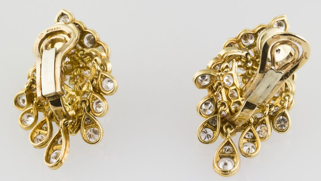 Van Cleef & Arpels Diamond Gold Dangle Earrings 1