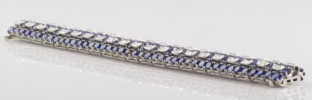 Women's IMPRESSIVE OSCAR HEYMAN Sapphire Diamond and Platinum Bracelet