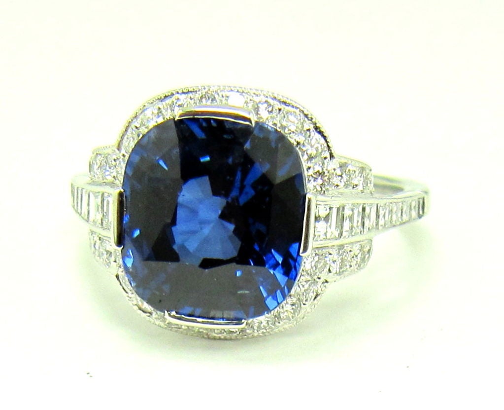 Women's TIFFANY & CO Platinum 5.25 Cts Sapphire Diamond Ring
