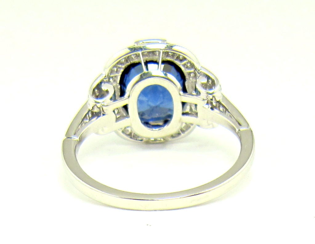 TIFFANY & CO Platinum 5.25 Cts Sapphire Diamond Ring 3
