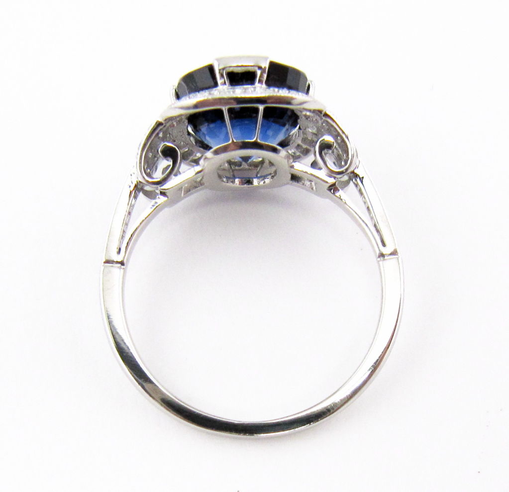 TIFFANY & CO Platinum 5.25 Cts Sapphire Diamond Ring 4