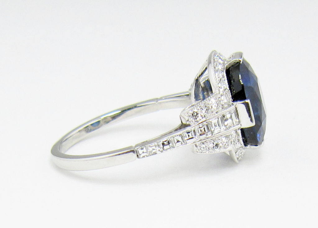 TIFFANY & CO Platinum 5.25 Cts Sapphire Diamond Ring 5