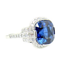 TIFFANY & CO Platinum 5.25 Cts Sapphire Diamond Ring