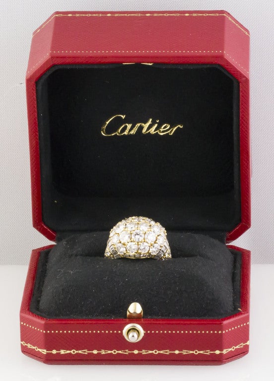 CARTIER Diamond Gold Dome Ring 6