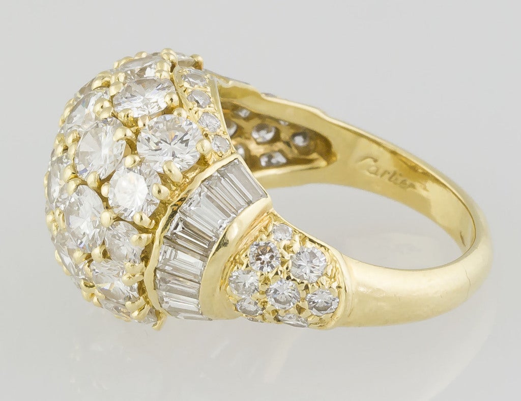 Contemporary CARTIER Diamond Gold Dome Ring