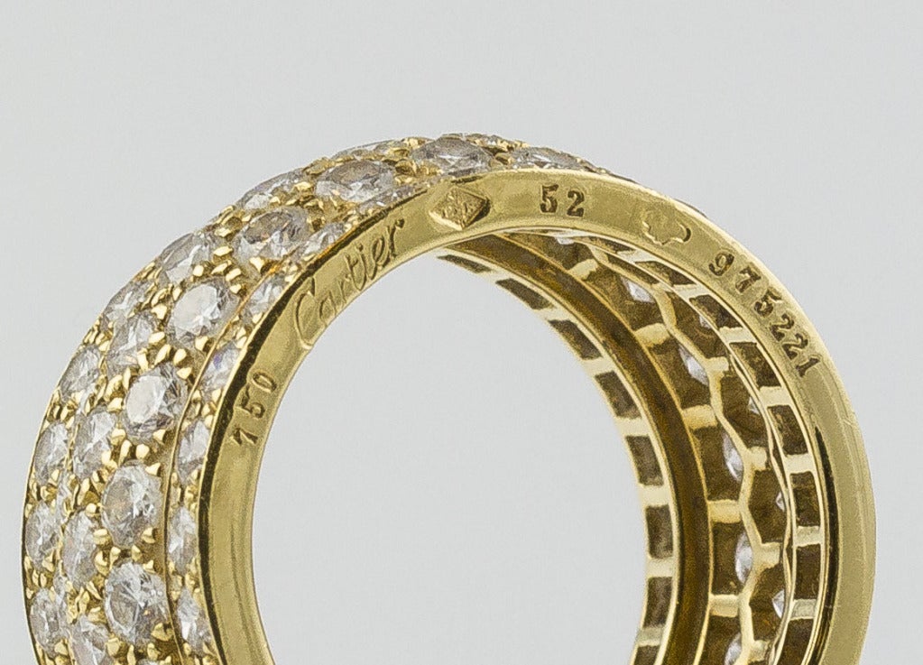 Contemporary Cartier Diamond and Gold Band