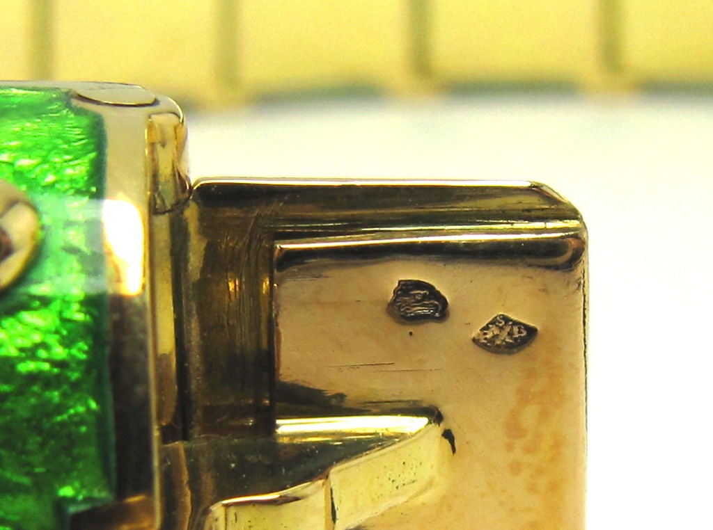 TIFFANY SCHLUMBERGER 18k Gold Green Enamel Bracelet 3