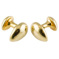Tiffany & Co. Peretti Almond Shaped Gold Cufflinks