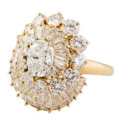 OSCAR HEYMAN Diamond and Gold Cocktail Ring