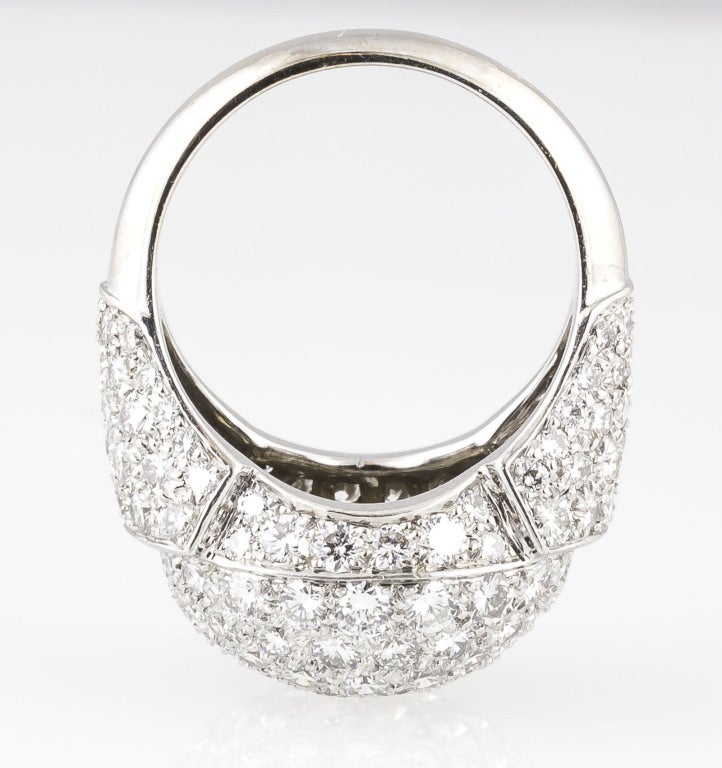Women's CARTIER Diamond White Gold Dome Ring