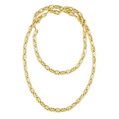Vintage HERMES Chaine D'Ancre 31.5" Long Gold Necklace