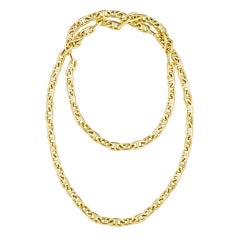 HERMES Chaine D'Ancre 31.5" Long Gold Necklace