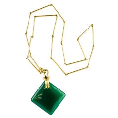 ALDO CIPULLO Chrysoprase Gold Pendant Necklace