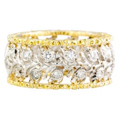 MARIO BUCCELLATI Diamond Gold Leaf Band Ring