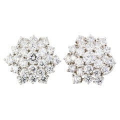 OSCAR HEYMAN Diamond Platinum Snow Flake Earrings