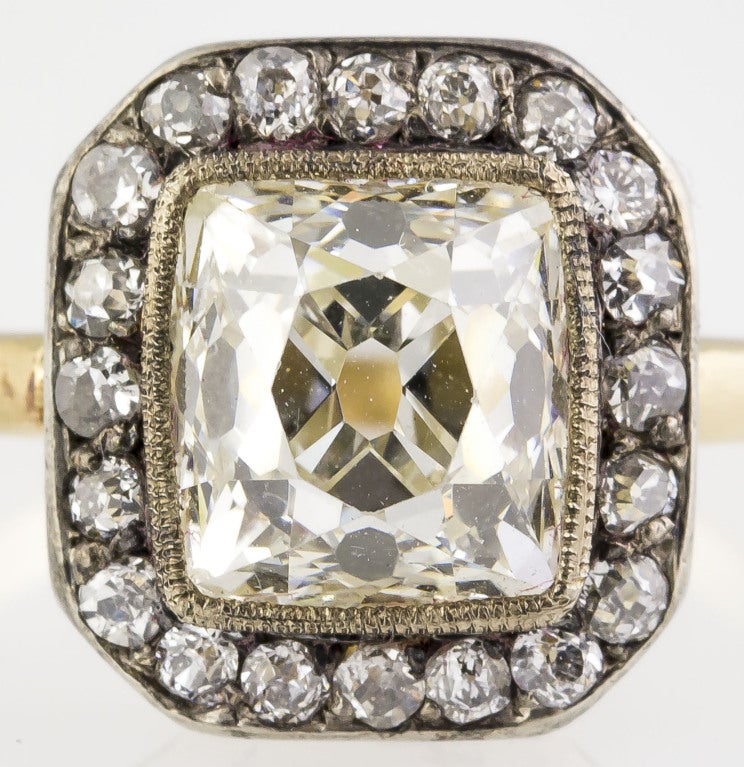 ANTIQUE VICTORIAN Diamond Platinum & Gold Ring 2