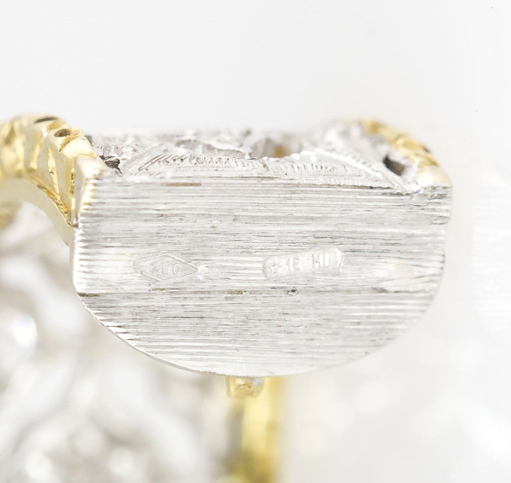 Women's MARIO BUCCELLATI Diamond 2-Tone Gold Huggies Earrings