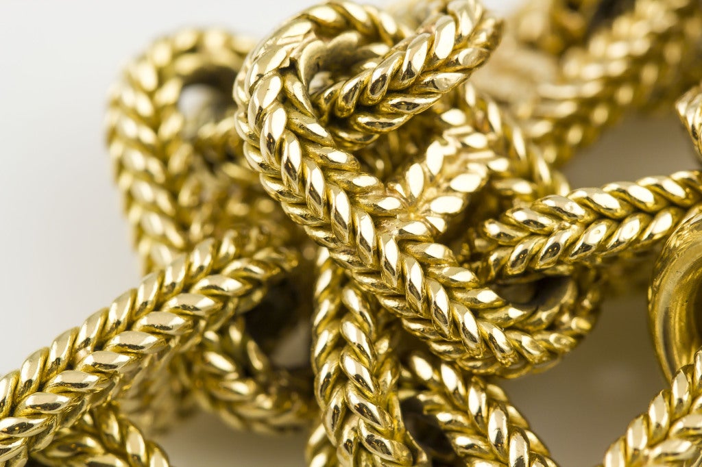 HERMES Chaine D'Ancre Tresse Gold Toggle Link Bracelet at 1stdibs