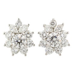TIFFANY & CO. Victoria Diamond Platinum Cluster Earrings