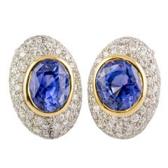 Angela Cummings Ceylon Sapphire Diamond Gold Platinum Earrings 5
