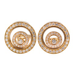 CHOPARD Happy Spirit Diamond and Pink Gold Earrings at 1stDibs