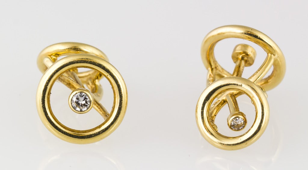 BOUCHERON  Diamond & Gold Cufflinks