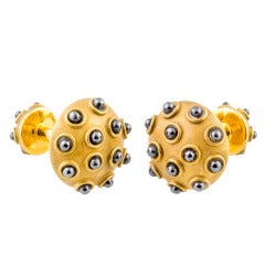 ANGELA CUMMINGS Rare Estate Hematite and Gold Cufflinks