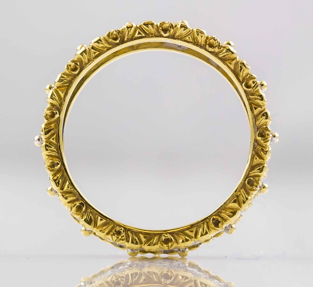 BUCCELLATI Vietri Diamond & Gold Band Sz. 7.5 In Excellent Condition In New York City, NY