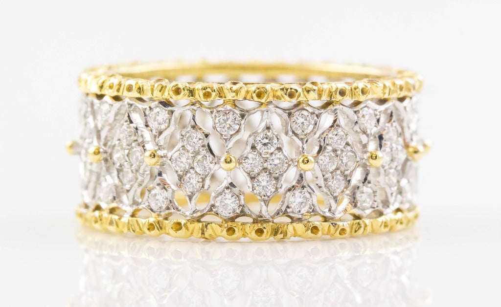 Elegant diamond and 18K yellow & white gold band from the 