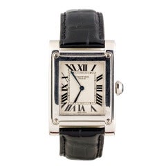 Cartier Platinum Tank a Vis Privee Collection Mecanique Wristwatch