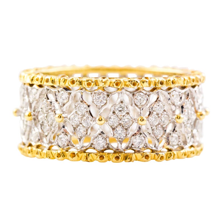 BUCCELLATI Vietri Diamond & Gold Band Sz. 7.5