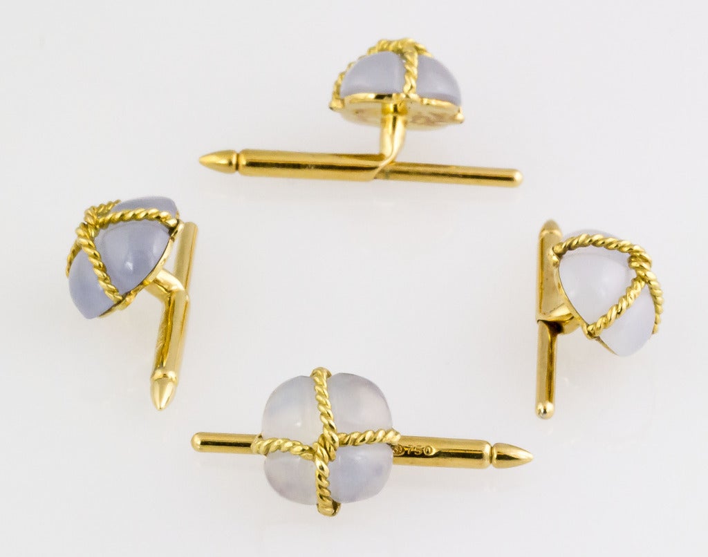VERDURA "Wrapped" Chalcedony & Gold Dress Set
