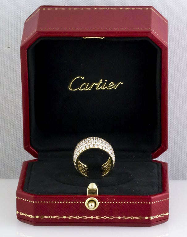 Women's Cartier  Diamond Gold Wide Band 