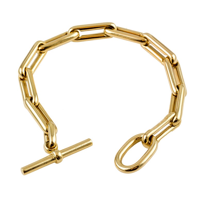 HERMES Gold Toggle Bracelet