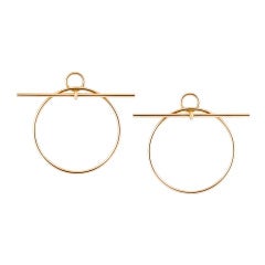 HERMES Gold Hoop Earrings