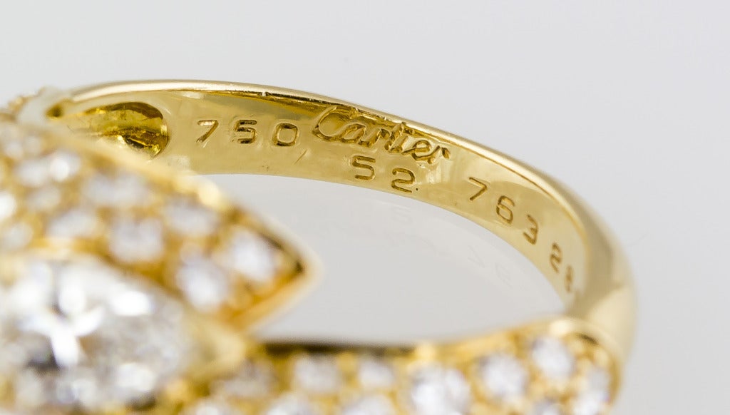 Women's CARTIER Diamond Gold Contraire Bypass Ring