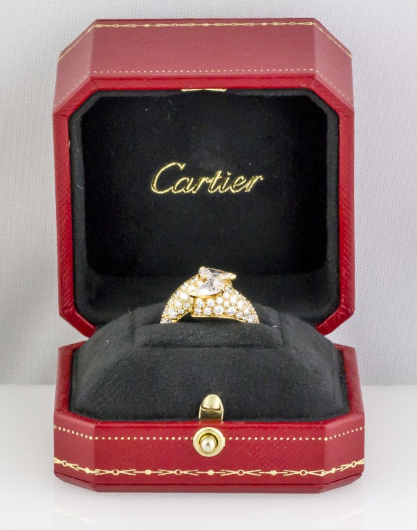 CARTIER Diamond Gold Contraire Bypass Ring 2