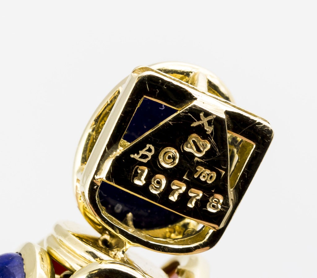 Contemporary Seaman Schepps Retro Design Multi-Gemstone Gold Bracelet