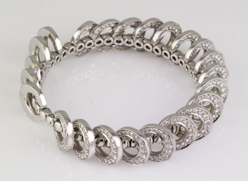 Rare and unusual 18K white gold and diamond bracelet from the 